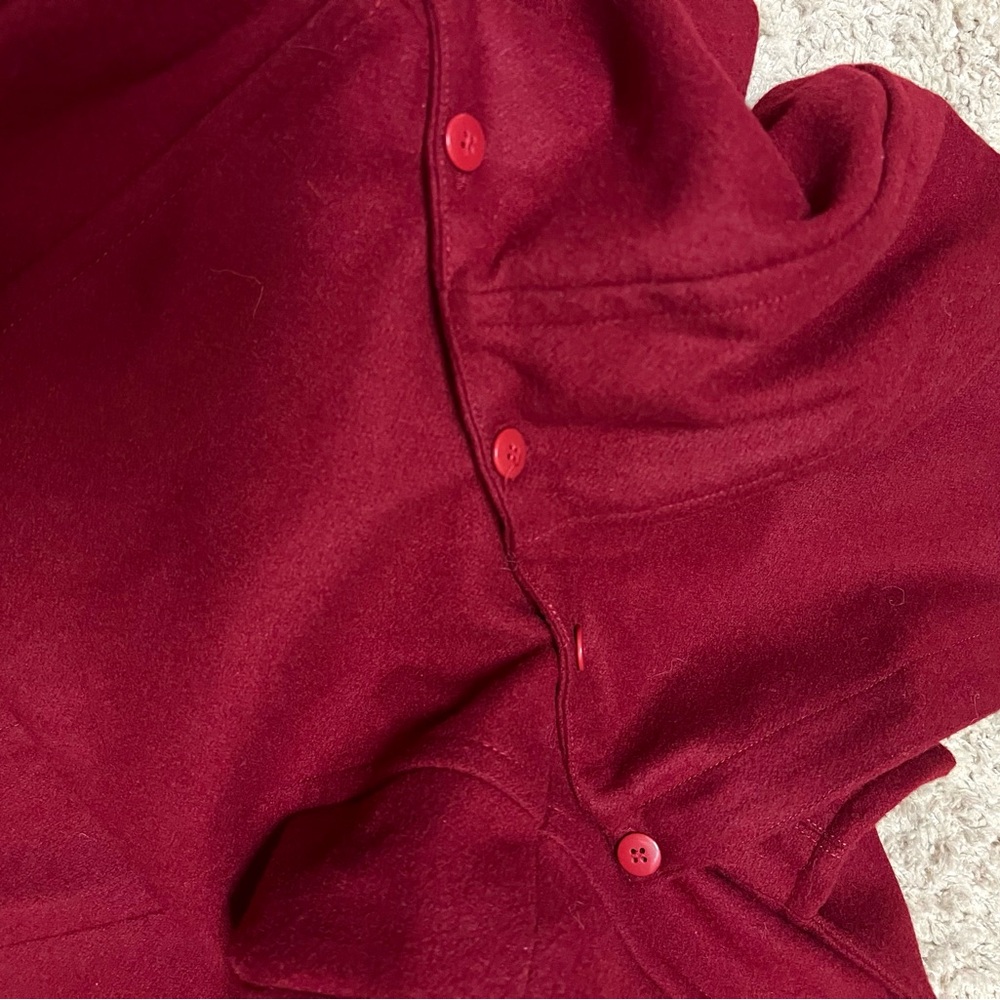 Nautica Women's Vibrant Red Hooded Pea Coat - Picture 6 of 11